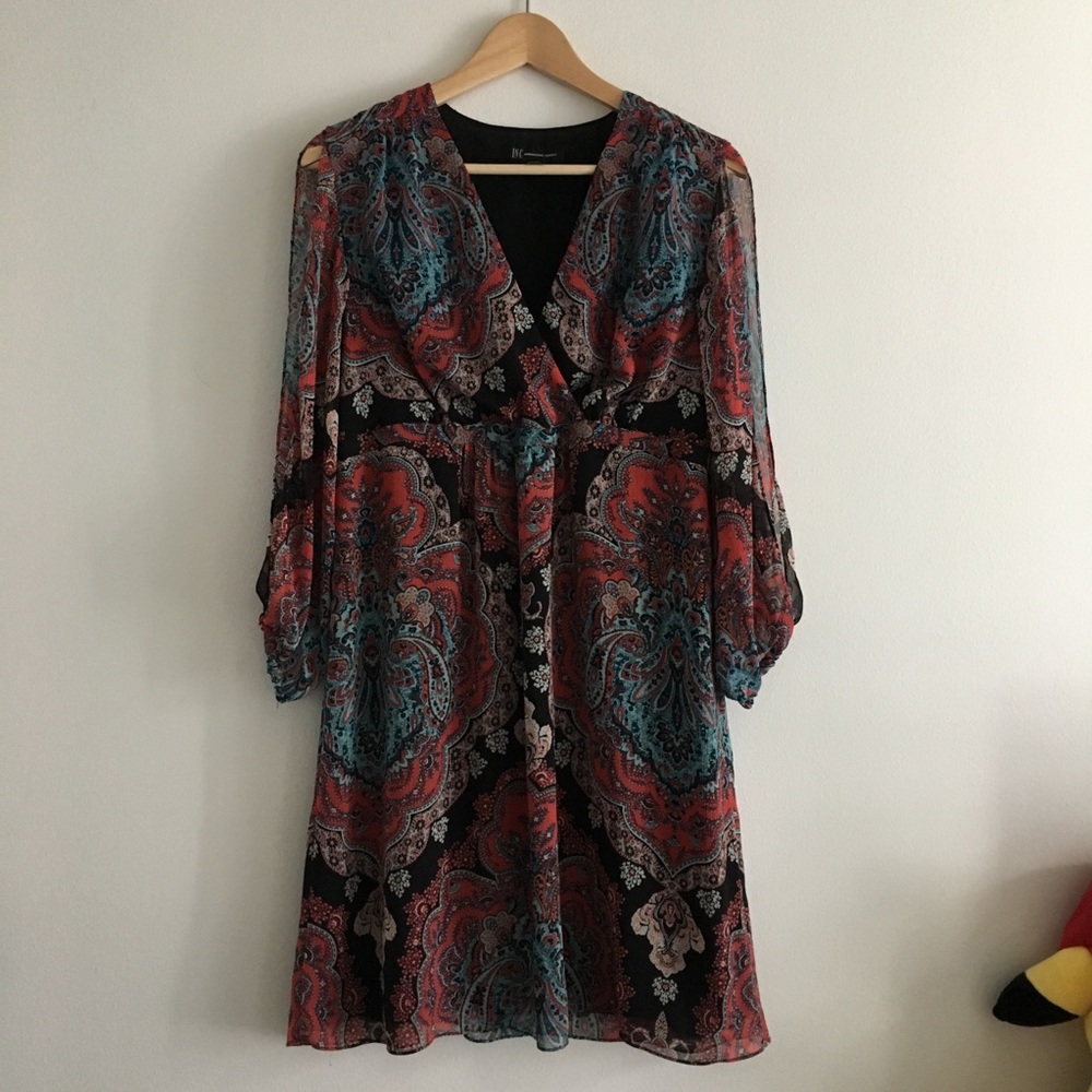 International Concept Wrap Cold Shoulder Dress